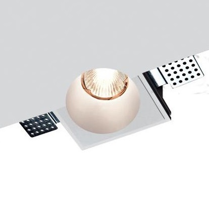 GHOST Round Светильник встраиваемый 1x50W Gu10, гипс white, 100*100mm H44 (h130) mm, Exenia